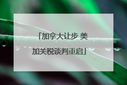 加拿大让步 美加关税谈判重启