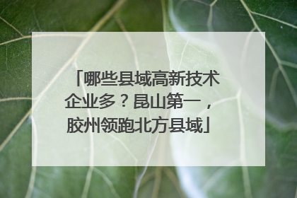 哪些县域高新技术企业多？昆山第一，胶州领跑北方县域