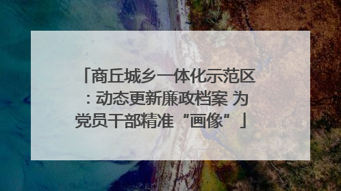 商丘城乡一体化示范区：动态更新廉政档案 为党员干部精准“画像”