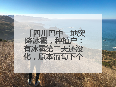 四川巴中一地突降冰雹，种植户：有冰雹第二天还没化，原本葡萄下个月上市，现在全被打落