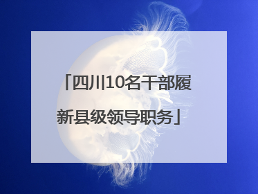 四川10名干部履新县级领导职务