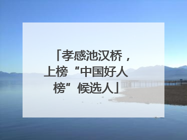 孝感池汉桥，上榜“中国好人榜”候选人
