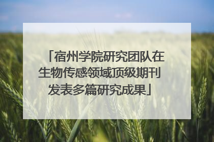 宿州学院研究团队在生物传感领域顶级期刊发表多篇研究成果