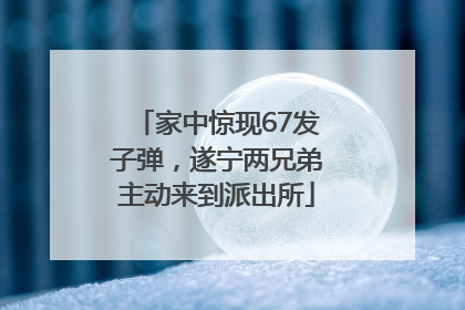 家中惊现67发子弹，遂宁两兄弟主动来到派出所