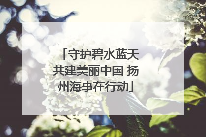 守护碧水蓝天 共建美丽中国 扬州海事在行动