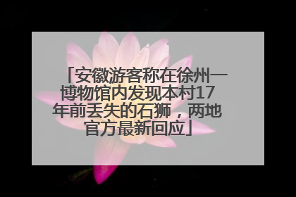 安徽游客称在徐州一博物馆内发现本村17年前丢失的石狮，两地官方最新回应