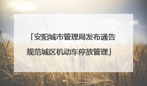 安阳城市管理局发布通告规范城区机动车停放管理