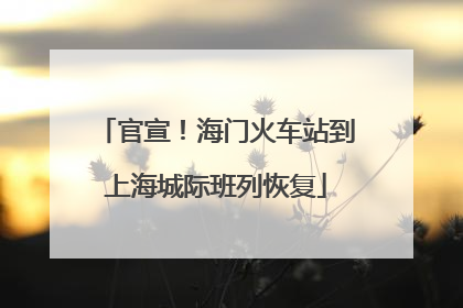官宣！海门火车站到上海城际班列恢复