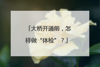 大桥开通前，怎样做“体检”？