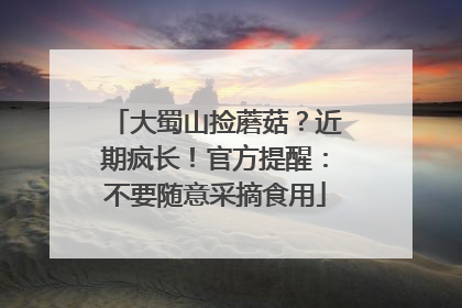 大蜀山捡蘑菇？近期疯长！官方提醒：不要随意采摘食用