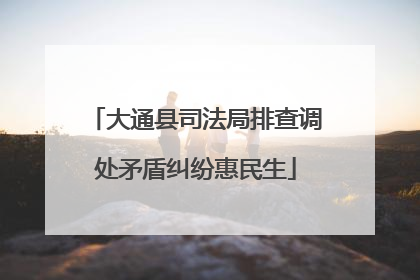 大通县司法局排查调处矛盾纠纷惠民生