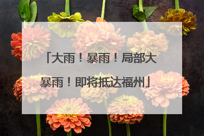 大雨！暴雨！局部大暴雨！即将抵达福州