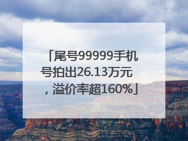 尾号99999手机号拍出26.13万元，溢价率超160%