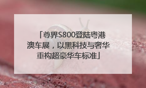 尊界S800登陆粤港澳车展，以黑科技与奢华重构超豪华车标准