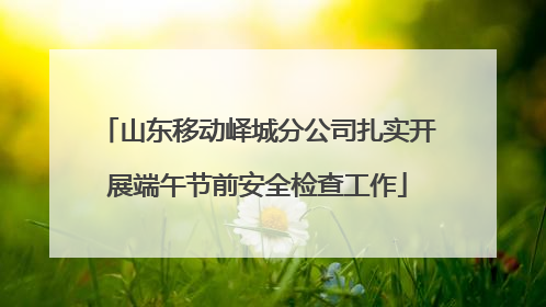 山东移动峄城分公司扎实开展端午节前安全检查工作