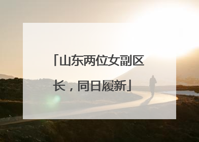山东两位女副区长，同日履新