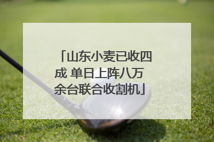 山东小麦已收四成 单日上阵八万余台联合收割机