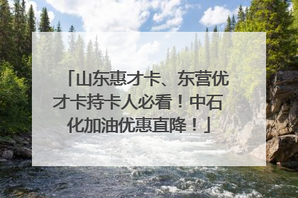 山东惠才卡、东营优才卡持卡人必看！中石化加油优惠直降！