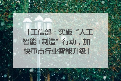 工信部：实施“人工智能+制造”行动，加快重点行业智能升级