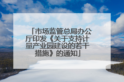市场监管总局办公厅印发《关于支持计量产业园建设的若干措施》的通知