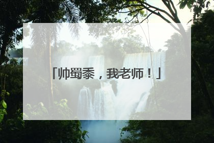 帅蜀黍，我老师！