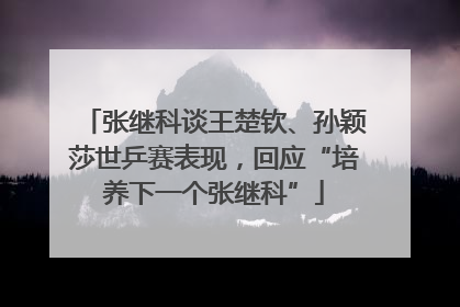 张继科谈王楚钦、孙颖莎世乒赛表现，回应“培养下一个张继科”