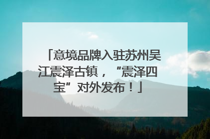 意境品牌入驻苏州吴江震泽古镇，“震泽四宝”对外发布！