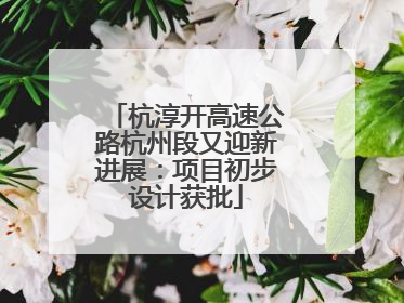 杭淳开高速公路杭州段又迎新进展：项目初步设计获批