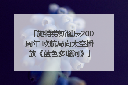 施特劳斯诞辰200周年 欧航局向太空播放《蓝色多瑙河》