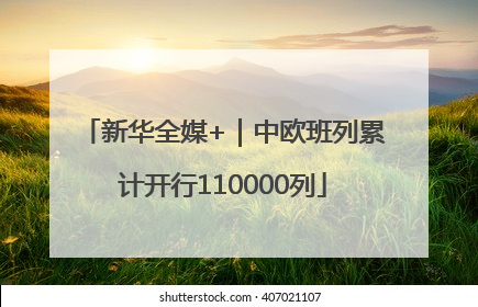 新华全媒+｜中欧班列累计开行110000列
