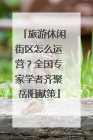 旅游休闲街区怎么运营？全国专家学者齐聚岳阳献策