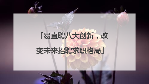 易直聘八大创新，改变未来招聘求职格局