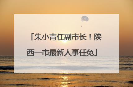 朱小青任副市长！陕西一市最新人事任免