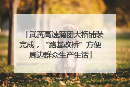 武黄高速蒲团大桥铺装完成，“路基改桥”方便周边群众生产生活