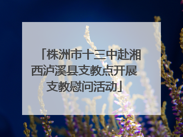 株洲市十三中赴湘西泸溪县支教点开展支教慰问活动