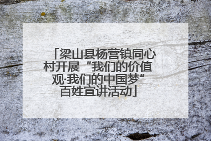 梁山县杨营镇同心村开展“我们的价值观·我们的中国梦”百姓宣讲活动