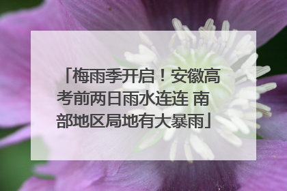 梅雨季开启！安徽高考前两日雨水连连 南部地区局地有大暴雨