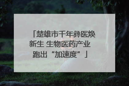 楚雄市千年彝医焕新生 生物医药产业跑出“加速度”