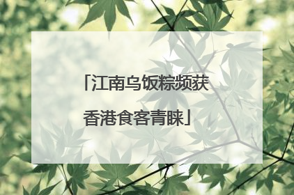 江南乌饭粽频获香港食客青睐