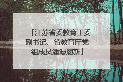 江苏省委教育工委副书记、省教育厅党组成员潘漫履新