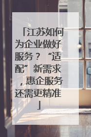 江苏如何为企业做好服务？“适配”新需求，惠企服务还需更精准