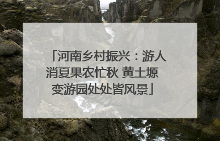 河南乡村振兴：游人消夏果农忙秋 黄土塬变游园处处皆风景