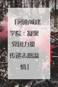 河南城建学院：凝聚党团力量 传递志愿温情