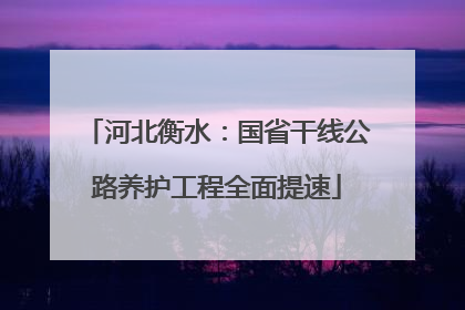 河北衡水：国省干线公路养护工程全面提速