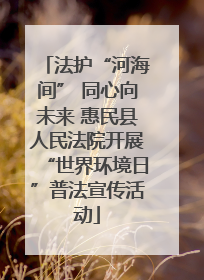 法护“河海间” 同心向未来 惠民县人民法院开展“世界环境日”普法宣传活动