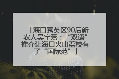 海口秀英区90后新农人吴宇燕：“双语”推介让海口火山荔枝有了“国际范”