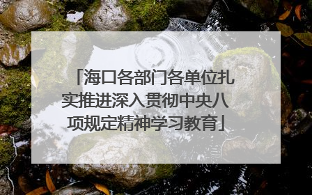 海口各部门各单位扎实推进深入贯彻中央八项规定精神学习教育