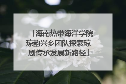 海南热带海洋学院琼韵兴乡团队探索琼剧传承发展新路径