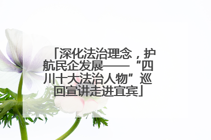 深化法治理念，护航民企发展——“四川十大法治人物”巡回宣讲走进宜宾
