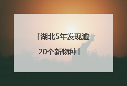 湖北5年发现逾20个新物种